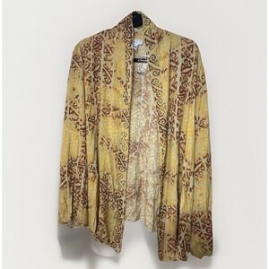 NWOT Soft Surroundings Open Cardigan Women's Size 1XL Beaded Boho Multicolored